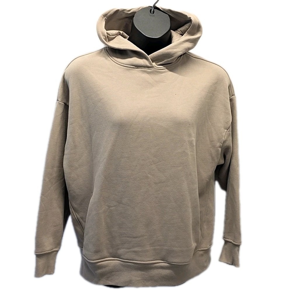 Balance Collection Hoodie Women XL Tan Fleece Relaxed Fit Pullover Pocket